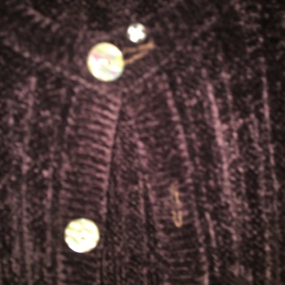 SWEATER SWEATER Chenille floral cuffs cardigan - Picture 2 of 6